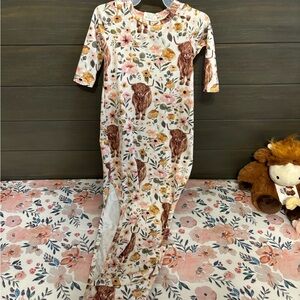 Highlander Cow Newborn Gown
